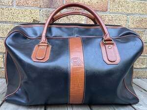 Vintage Giorgio Armani Leather Large Travel Bag Brown Italy GA Giorgio ART